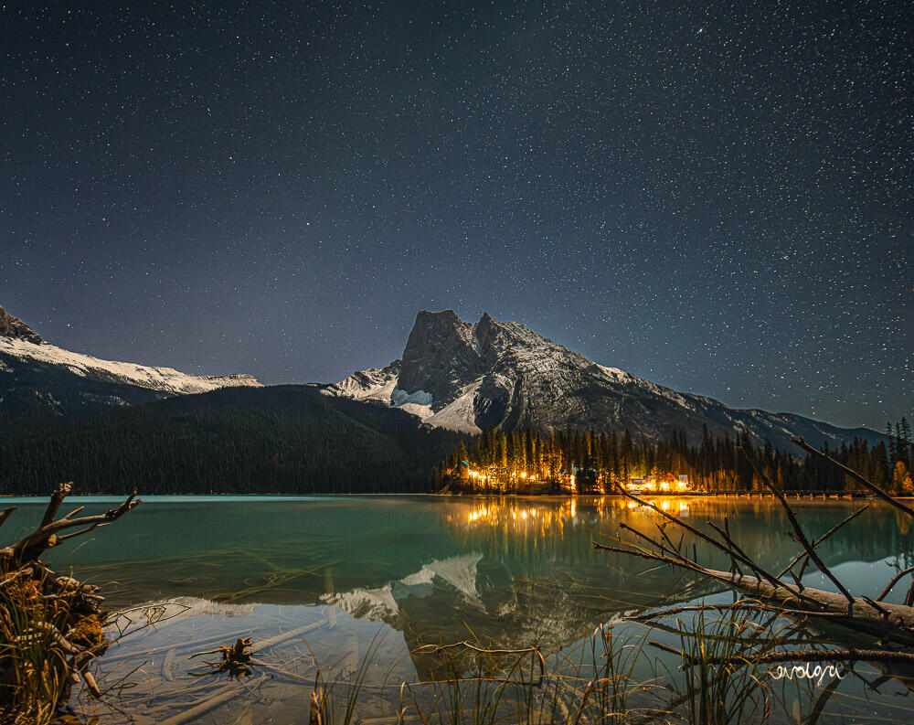 Night Reflections of Emerald Lake