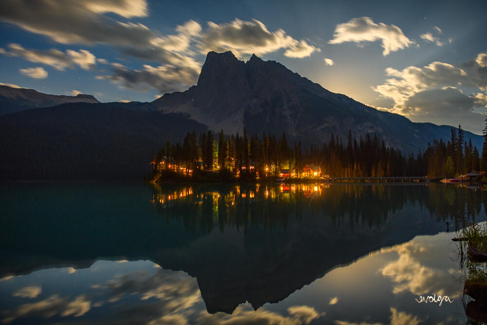 Moonrise Over Emerald Lake