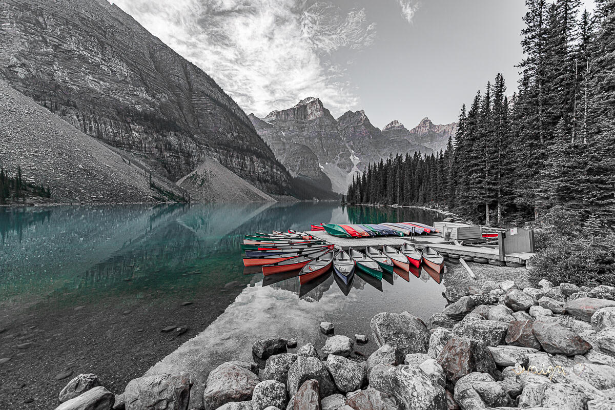 Boats of Moraine Lake