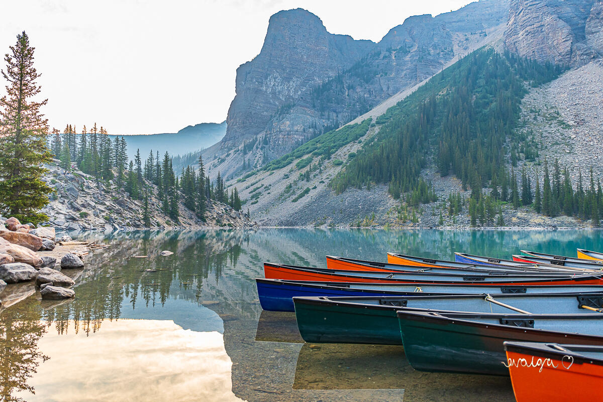 Boats at Moraine Lake