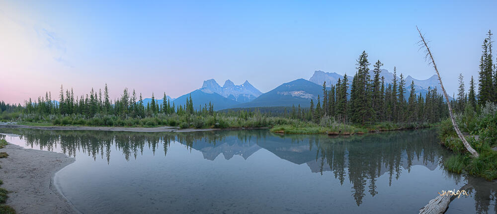 Sunrise at Three Sisters, Canmore, Canada