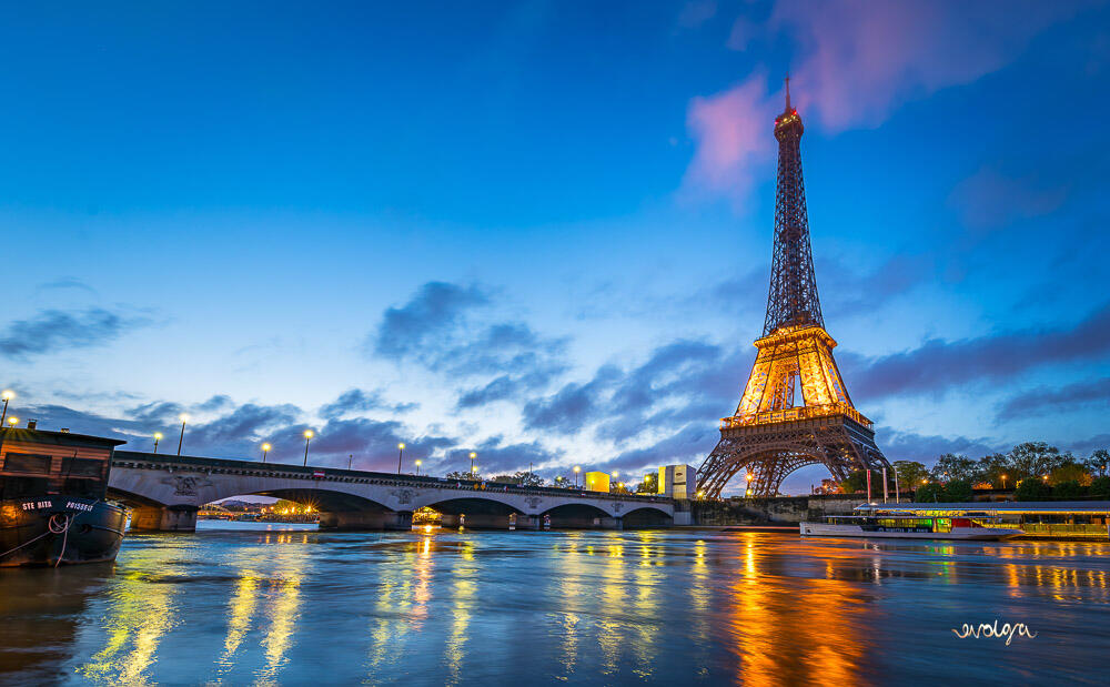 Pink Sunrise over the Eiffel Tower