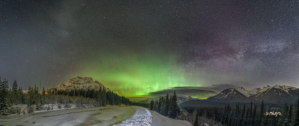 Aurora Over Minnewanka Lake