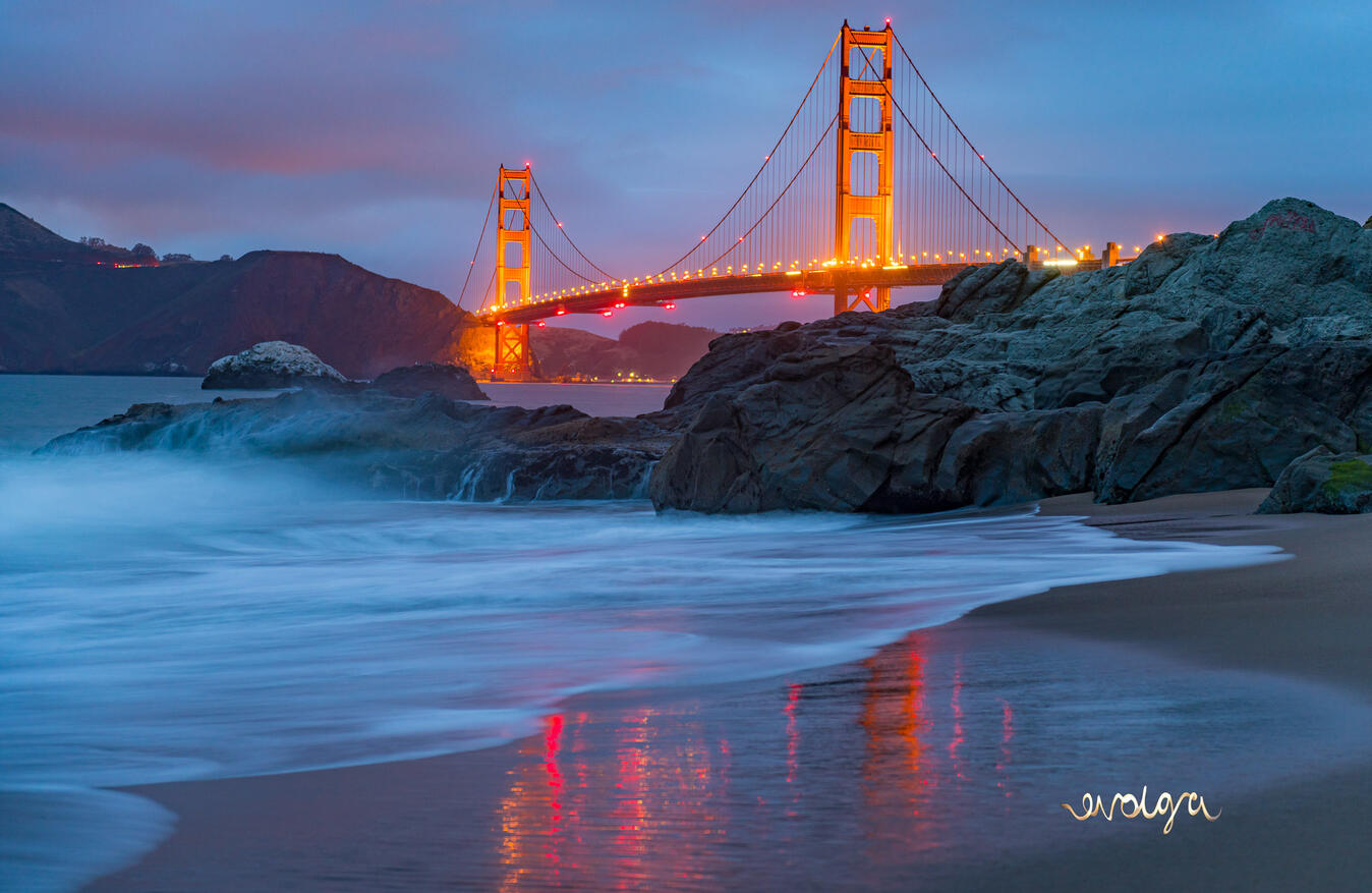 Golden Bridge at Night